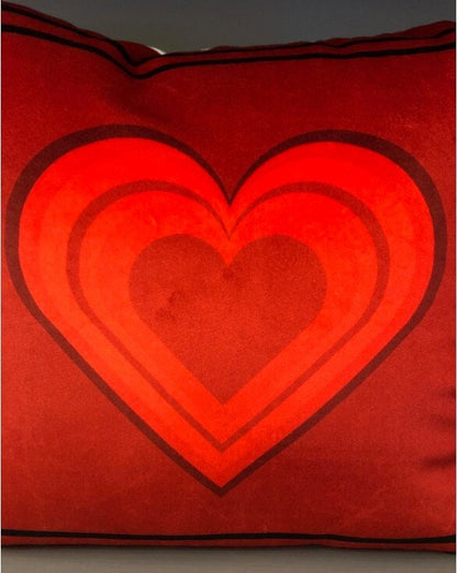 Handmade Red Velvet Heart Pillow