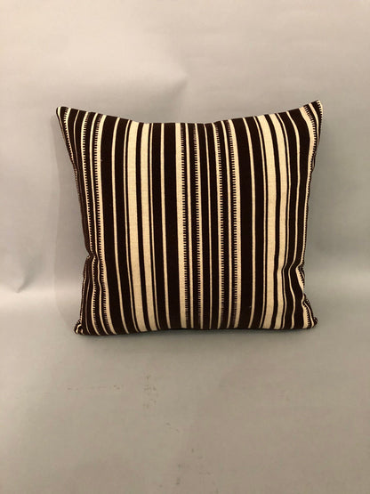 Handmade square pillow with high end cotton & velvet black/white geometric fabric 15” x 15” inches feather down insert.