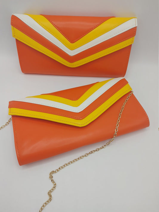 Layered Design Vegan Leather Envelope Clutch Bag