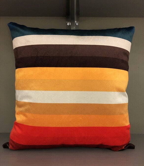 Contemporary Multi-Colored Striped Pillow
