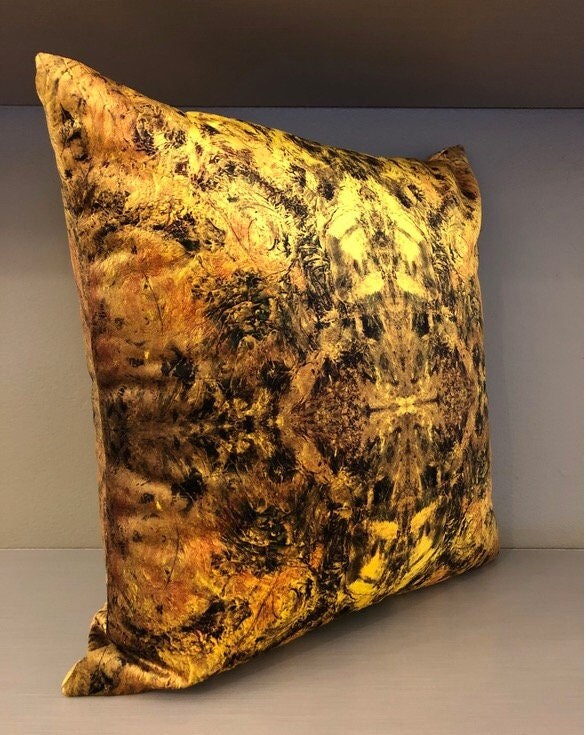 Modern Abstract Kaleidoscope Print Velvet Pillow