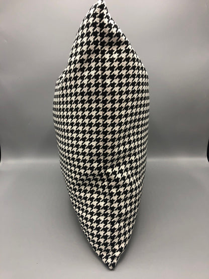 Contemporary handmade Black and white houndstooth pattern pillow square 17” x 17” inches