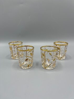 Murano Style Shot Glasses "Crystal Laurus" by Zecchin (set of 4)