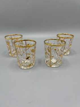 Murano Style Shot Glasses "Crystal Laurus" by Zecchin (set of 4)