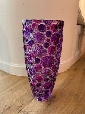 Murano Style Purple Glass Vase
