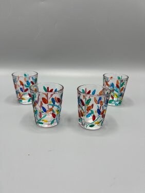 Murano Style Multi-Color Shot Glasses "Laurus" by Zecchin (set of 4)
