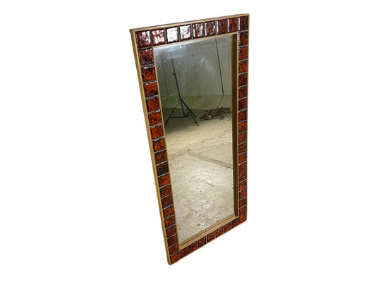 Mid-Century Wall mirror with ceramic tile