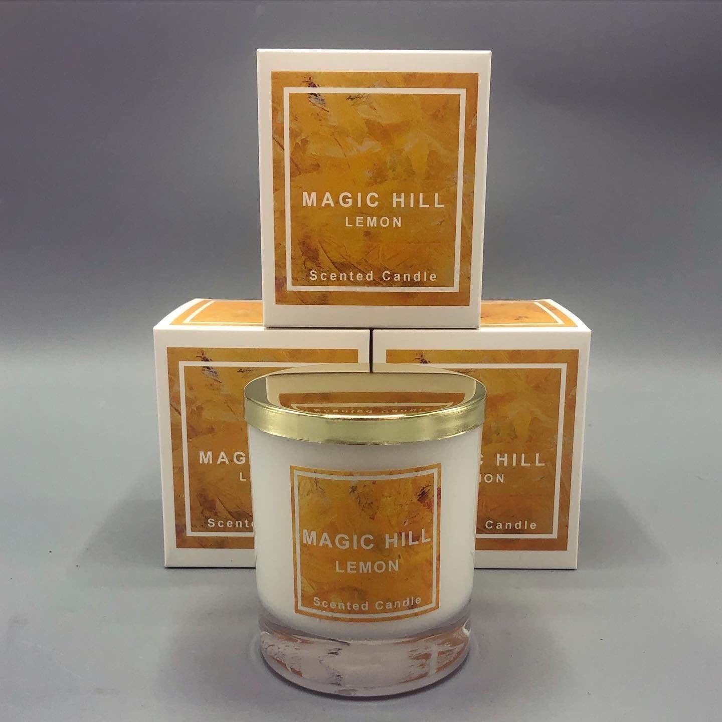 Hand poured Coconut LEMON Scented Candle by Magic Hill