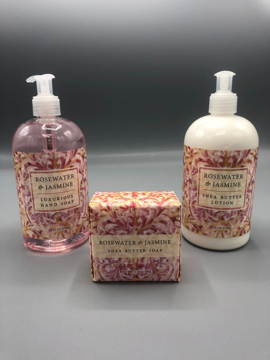 Rosewater and Jasmine she butter lotion & hand soap 16oz