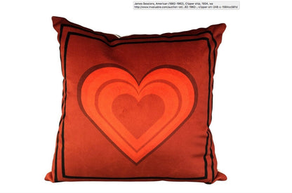 Handmade Red Velvet Heart Pillow