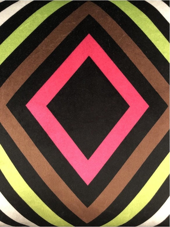 Contemporary Geometric Print Velvet Pillow