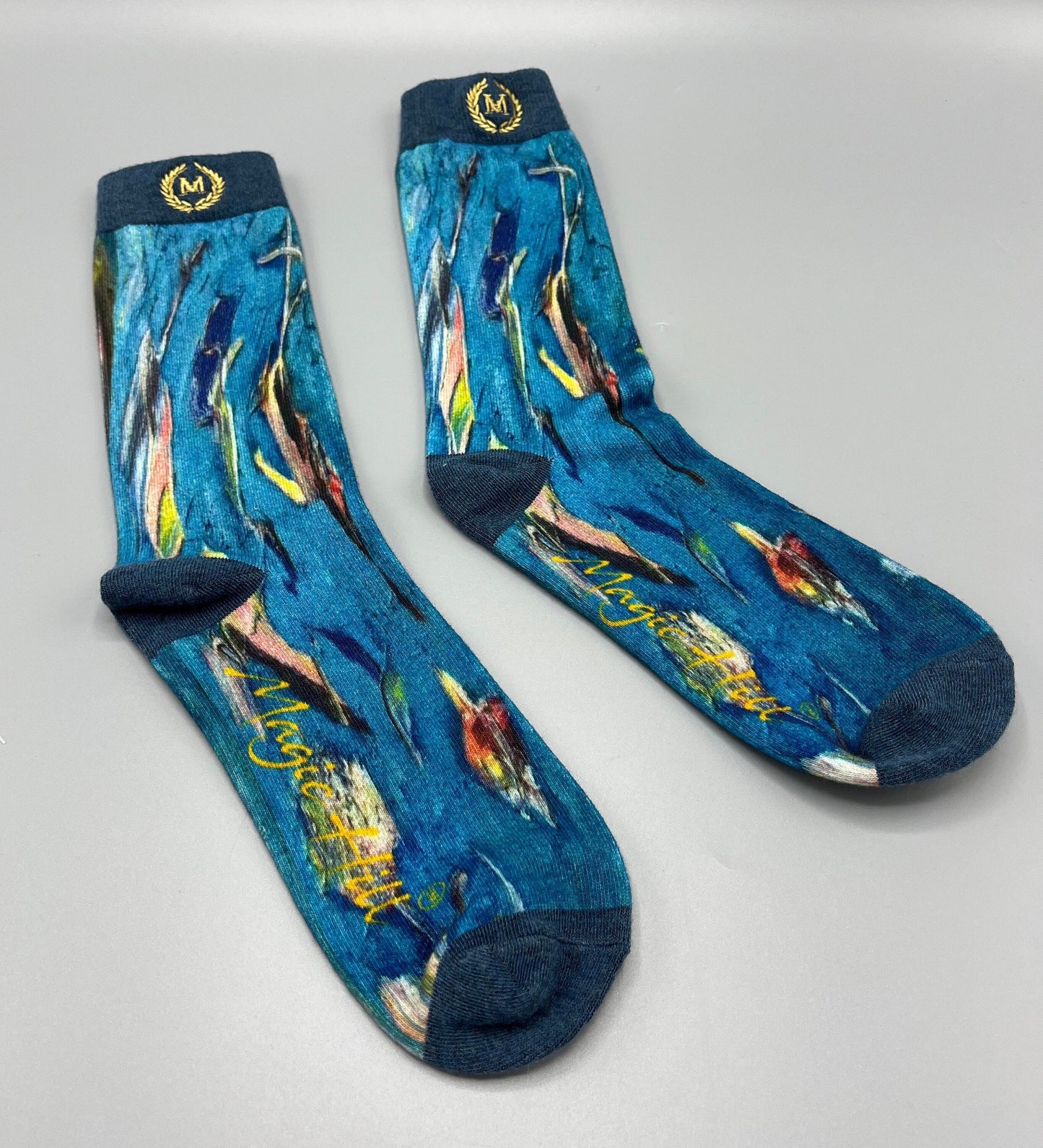 Bruce Mishell’s “The Birds” Casual Sock 100% cotton perfect for the summer or winter. Feels great on the skin.