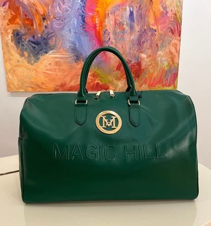 Duffel Green bag designed by MAGIC HILL Mercantile Vefan Grade A Leather