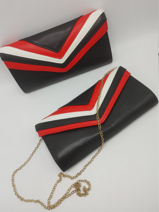 Layered Design Vegan Leather Envelope Clutch Bag