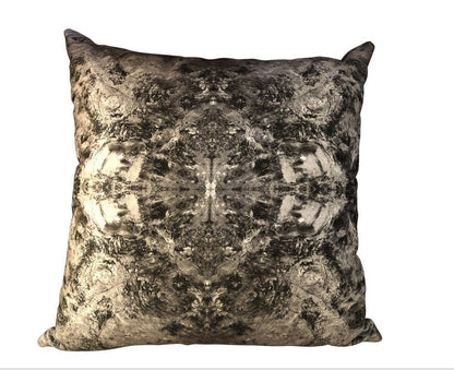 Handmade Modern Abstract Print Velvet Gray Pillow NOT AVAILABLE