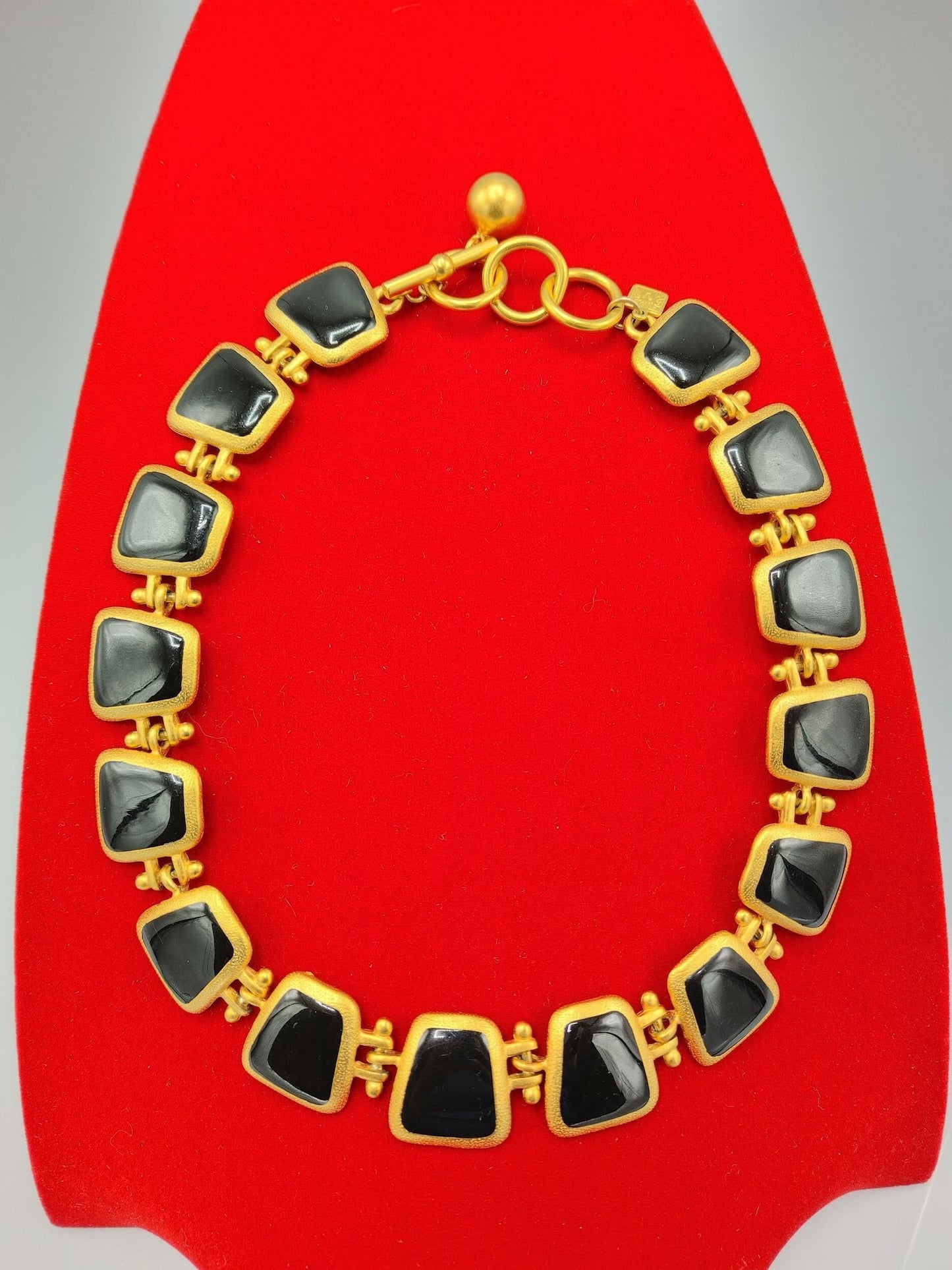 Signed Designer Vintage Couture Ann Klein Etruscan Collar Necklace