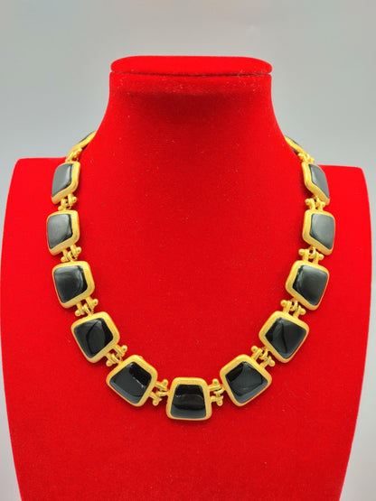 Signed Designer Vintage Couture Ann Klein Etruscan Collar Necklace