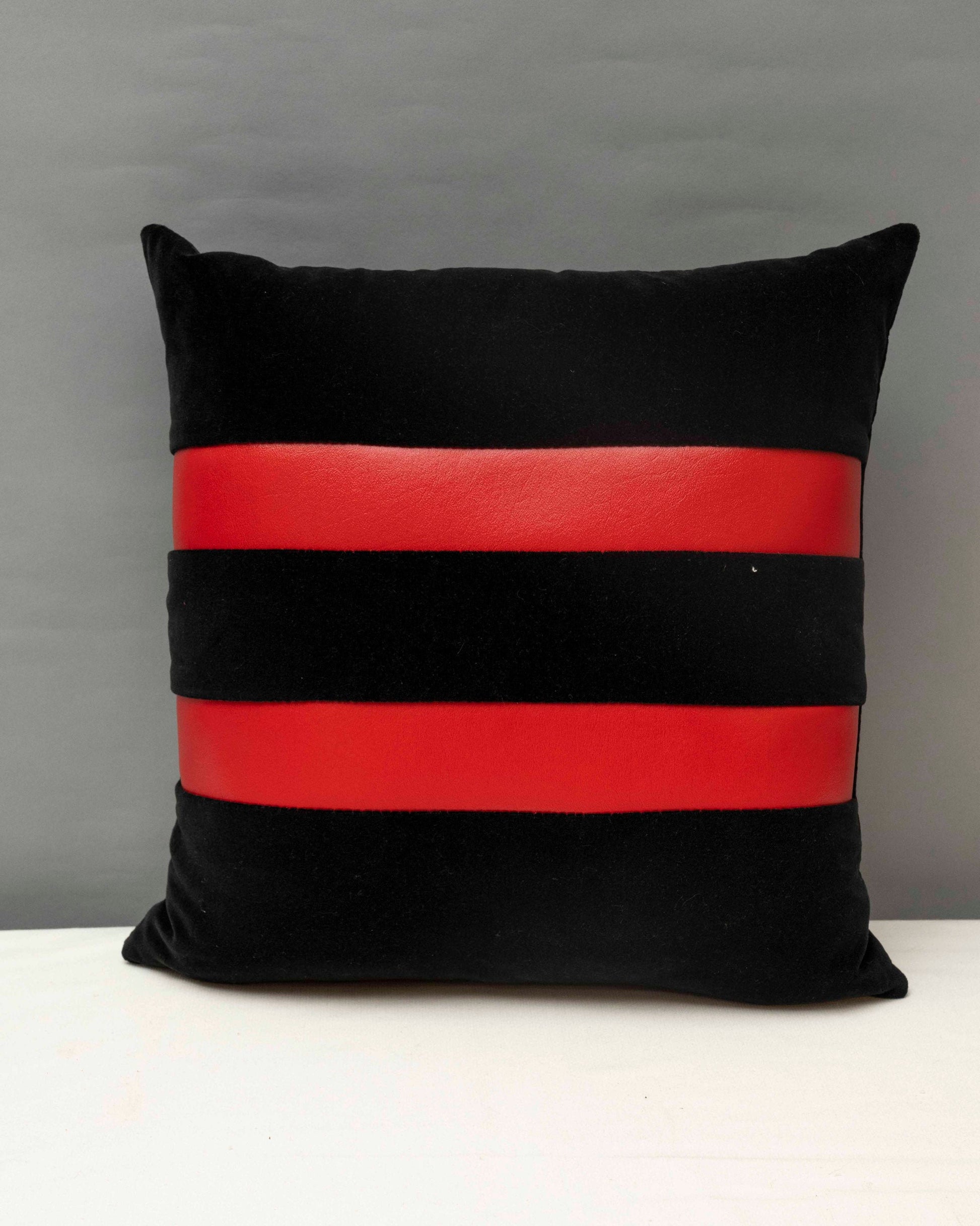 Black velvet geometric handmade pillow 16 x 16” inches