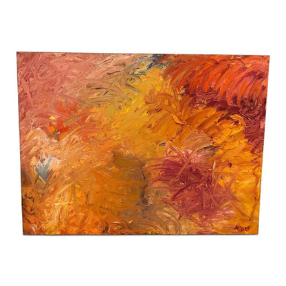 Original Contemporary abstract multicolored oil on canvas by “Bruce Mishell” “My Only Sunshine” Signed.