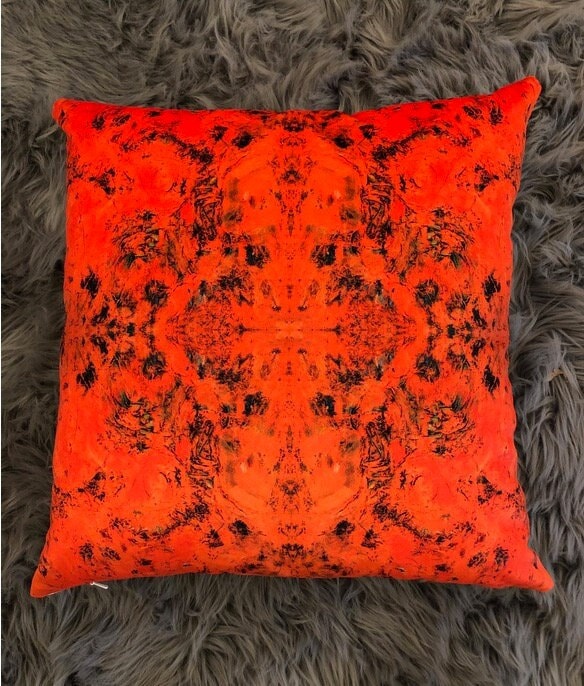 Bruce Mishell Collection Velvet & Vinyl Pillow