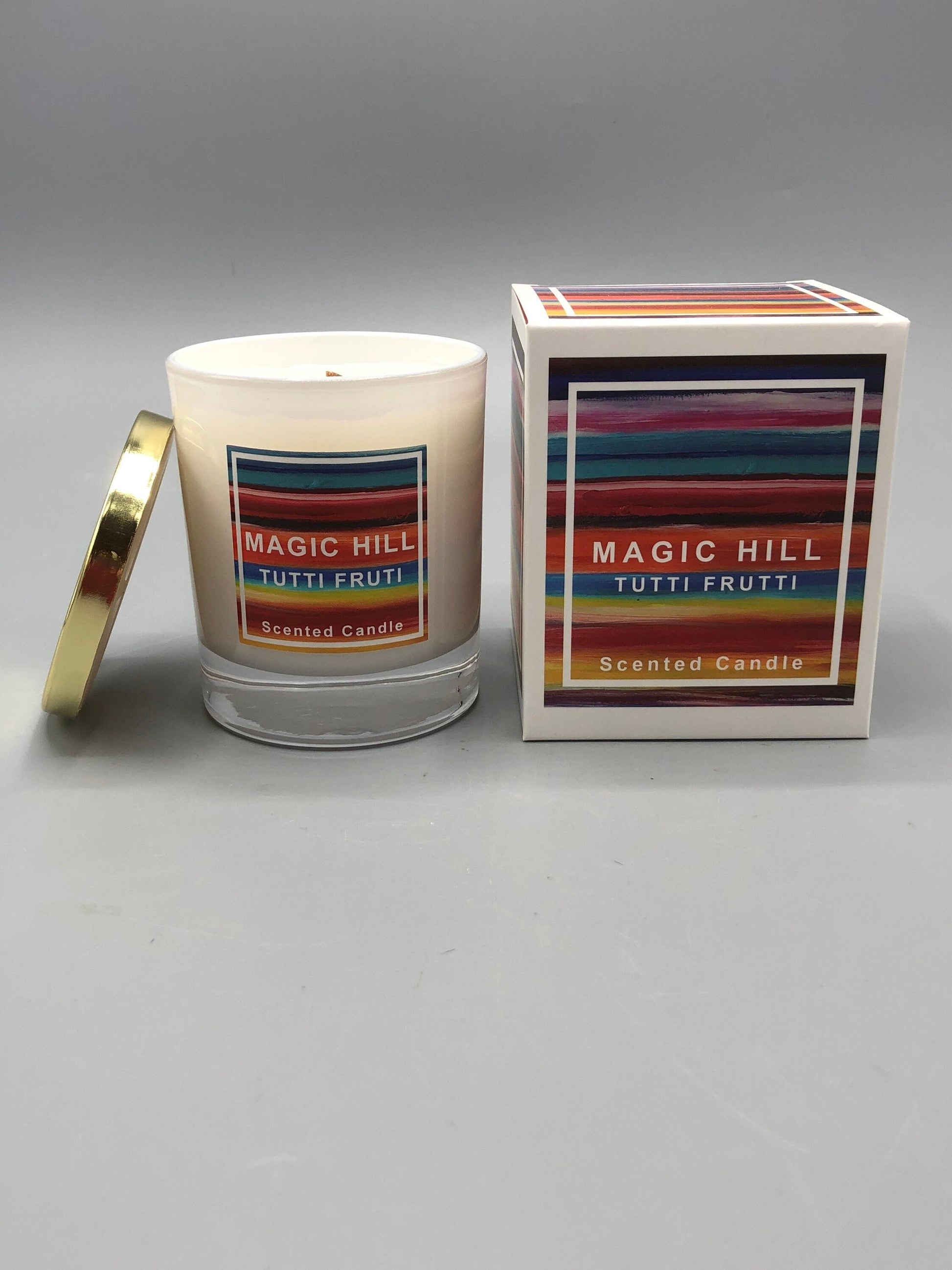 Hand poured coconut wax TUTTI FRUITI Scented Candle by Magic Hill