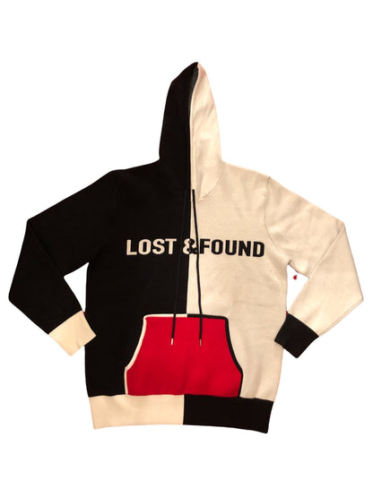 Lost and Found Black & White hoodie sweater with pockets 100% cotton. NOT AVAILABLE BACKORDER