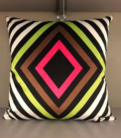 Contemporary Geometric Print Velvet Pillow