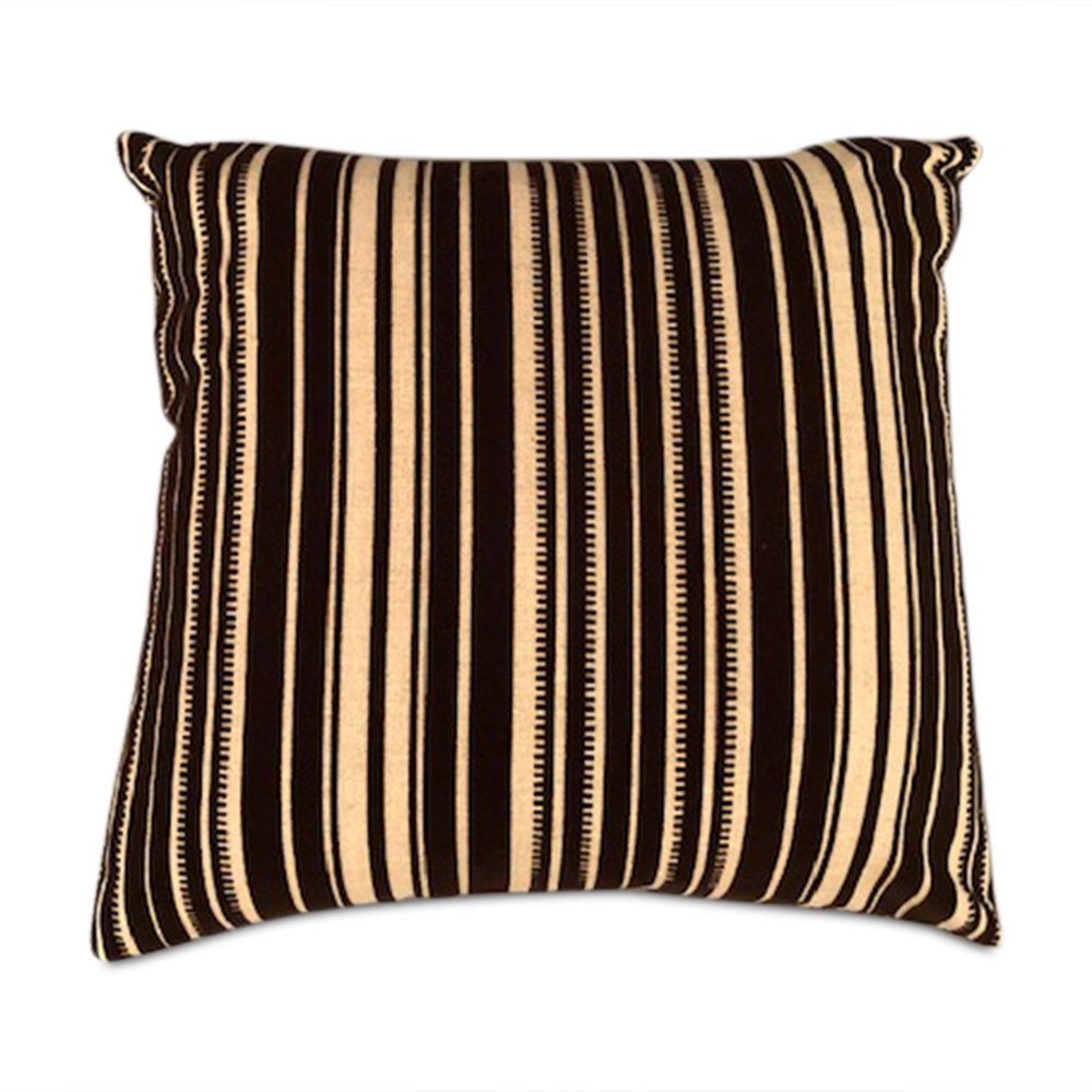 Handmade square pillow with high end cotton & velvet black/white geometric fabric 15” x 15” inches feather down insert.