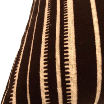 Handmade square pillow with high end cotton & velvet black/white geometric fabric 15” x 15” inches feather down insert.