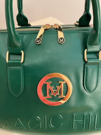 Duffel Green bag designed by MAGIC HILL Mercantile Vefan Grade A Leather