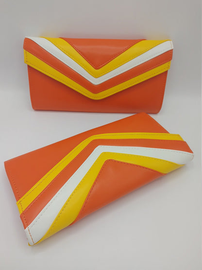 Layered Design Vegan Leather Envelope Clutch Bag