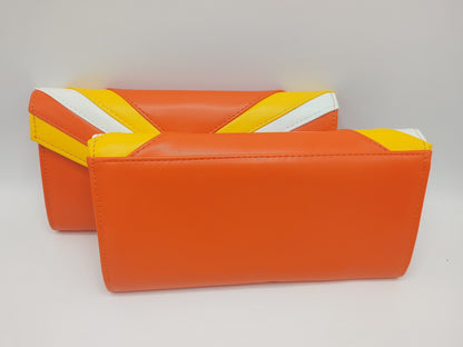 Layered Design Vegan Leather Envelope Clutch Bag