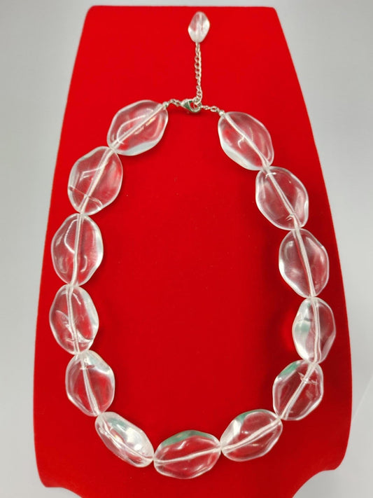 Vintage Unsigned Designer Runway Lucite Choker Necklace