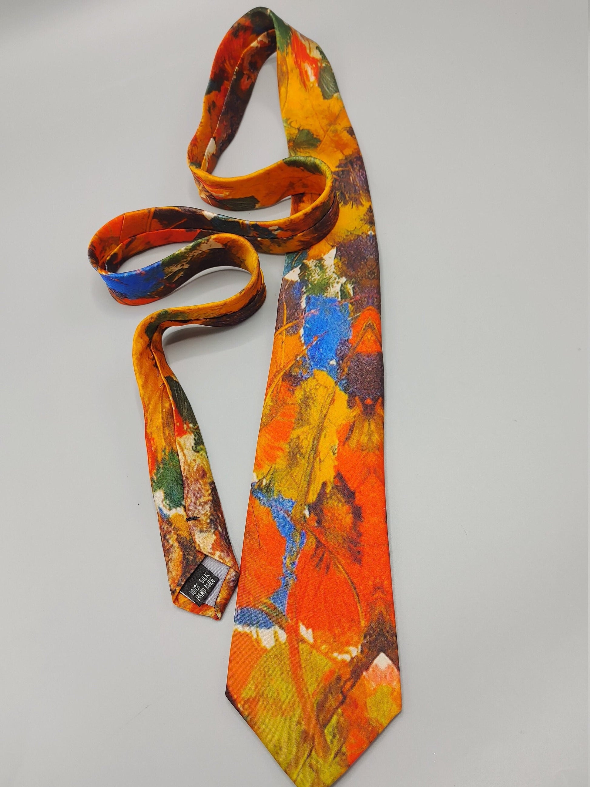 Hand Made 100% Silk Tie, Print by Bruce Mishell