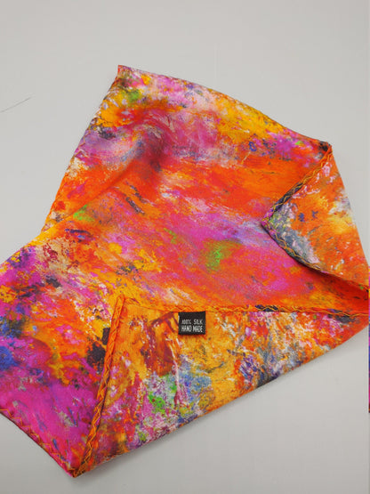 100% Silk pocket scarf pocket square print by Bruce Mishell