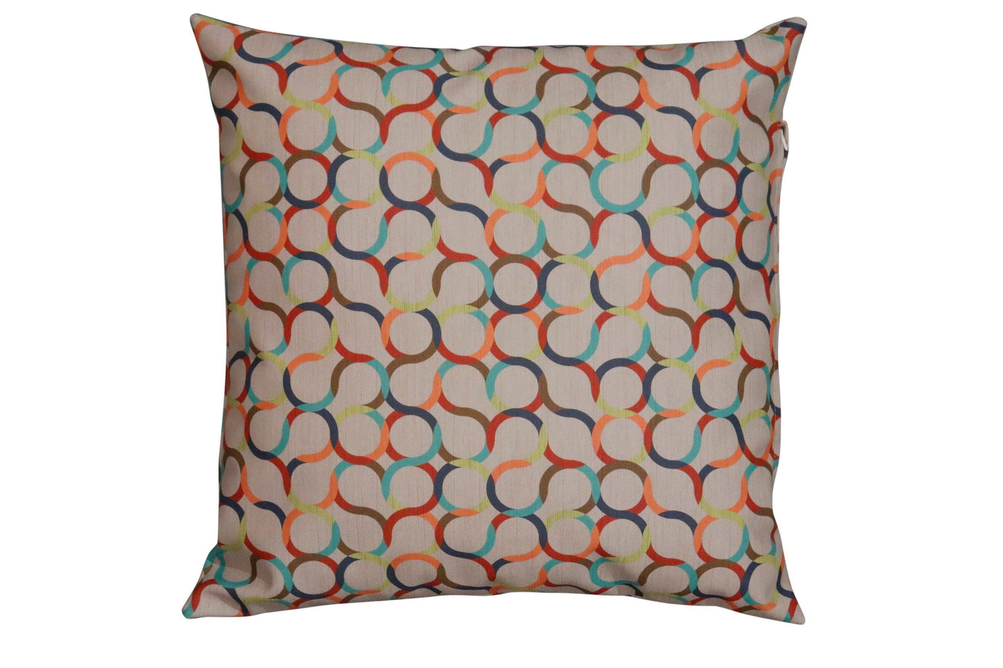 Mid century Retro made to order multicolored geometric pillows made out of vinyl. 18x18” inches