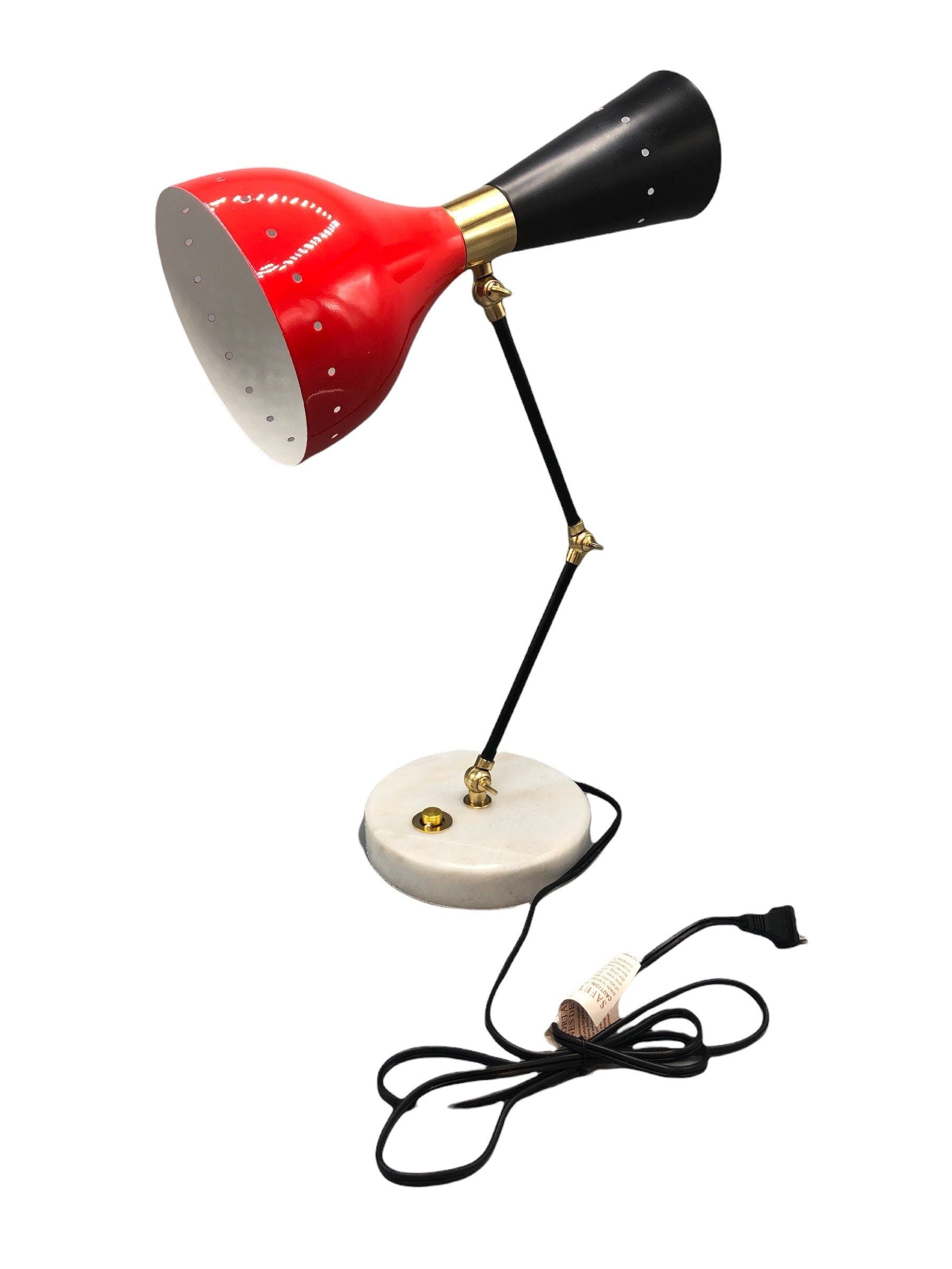 Modern Brass adjustable desk lamp with marble base