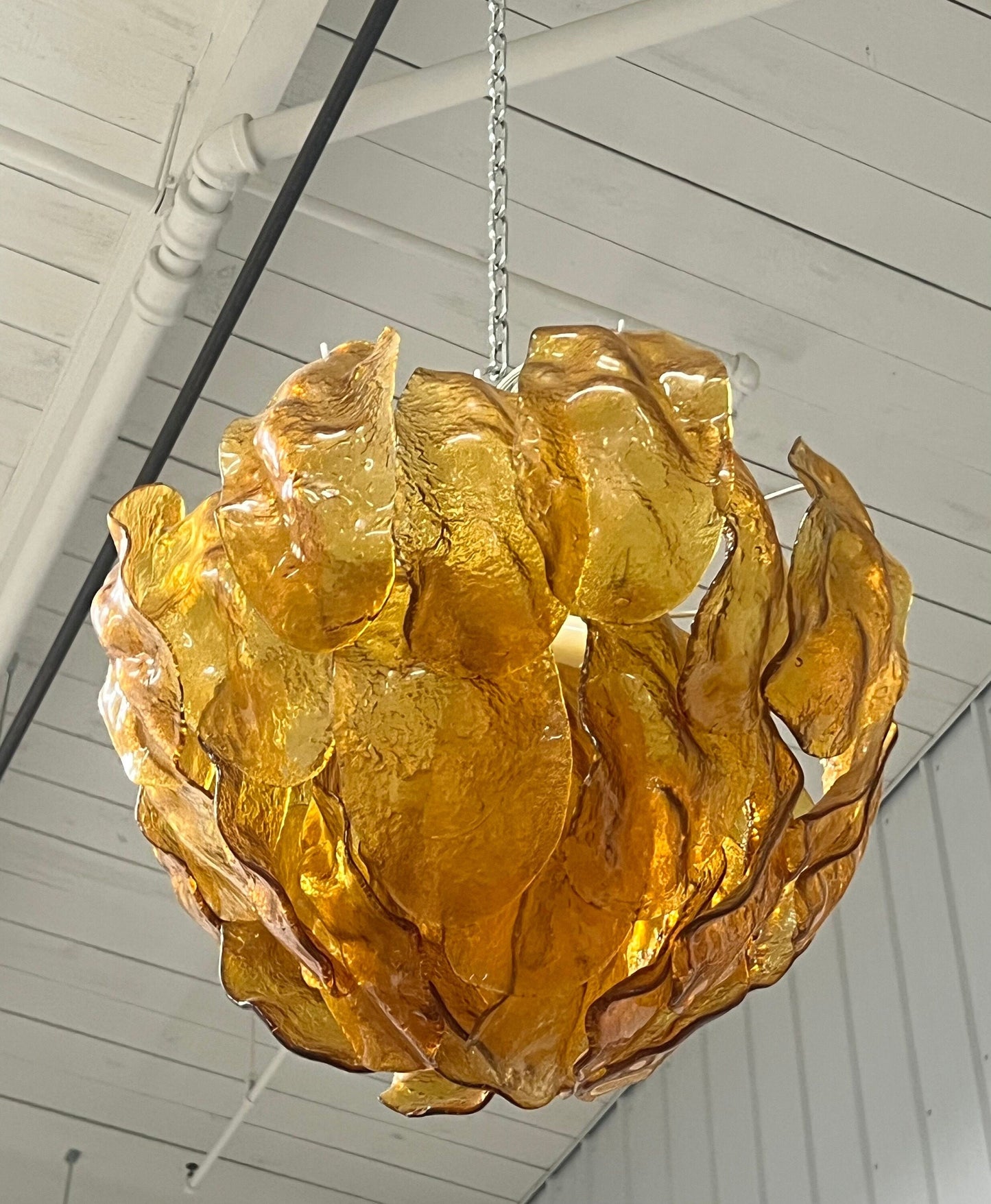 Mid-Century italien Amber Chandalier 1960&#39;s