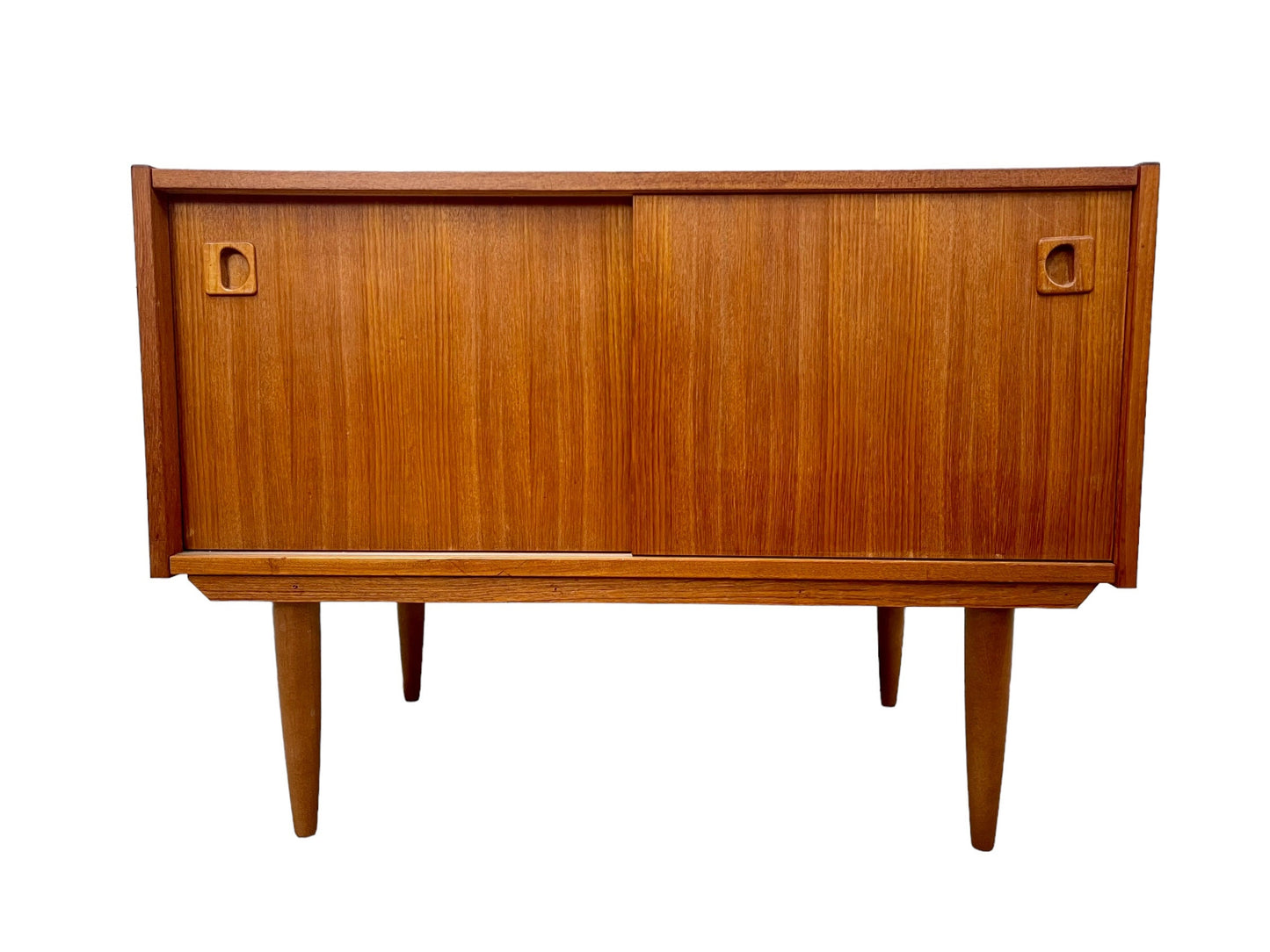 Mid-Century Modern Teak small sideboard /cabinet sliding doors