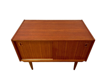 Mid-Century Modern Teak small sideboard /cabinet sliding doors