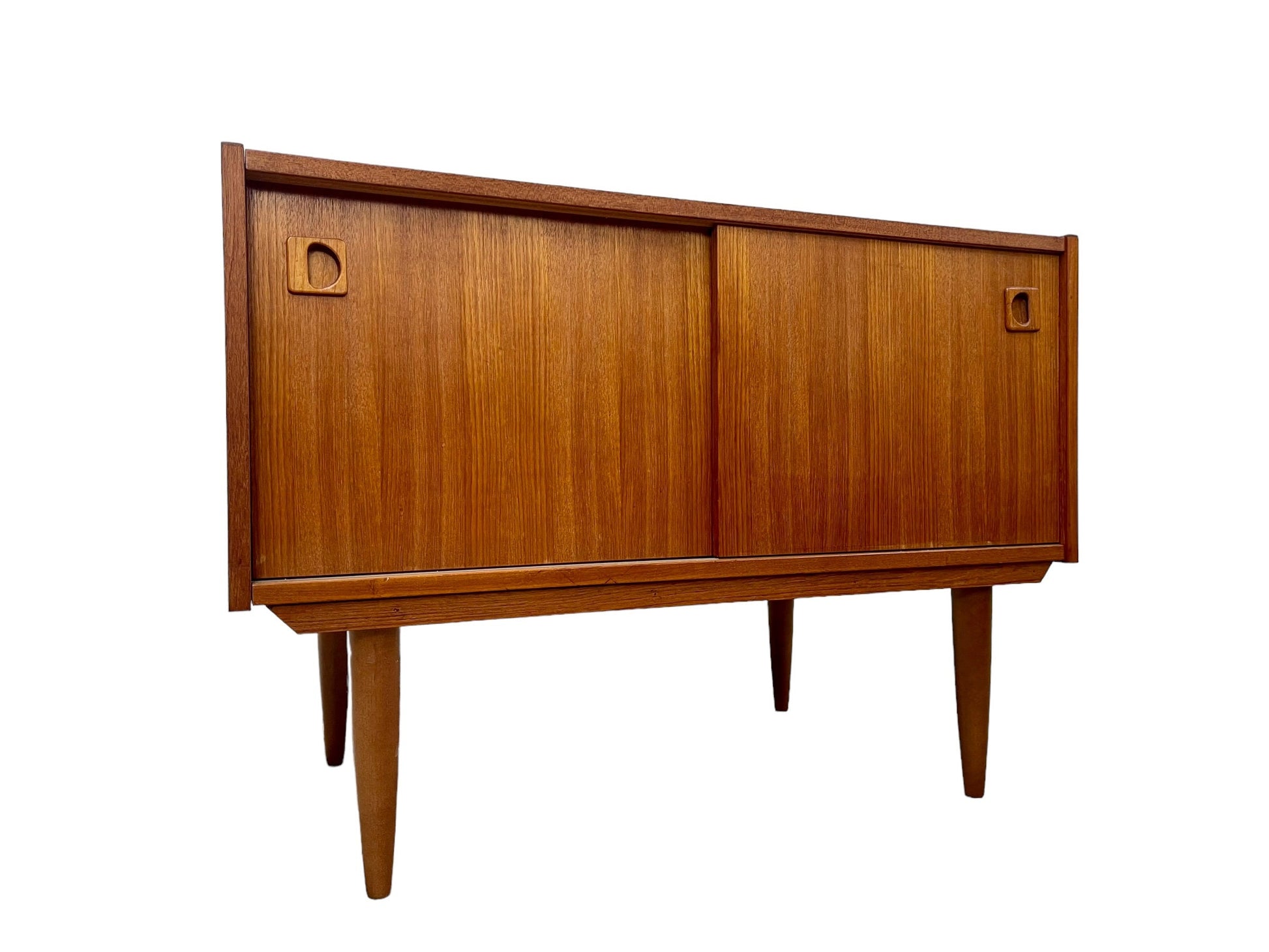 Mid-Century Modern Teak small sideboard /cabinet sliding doors