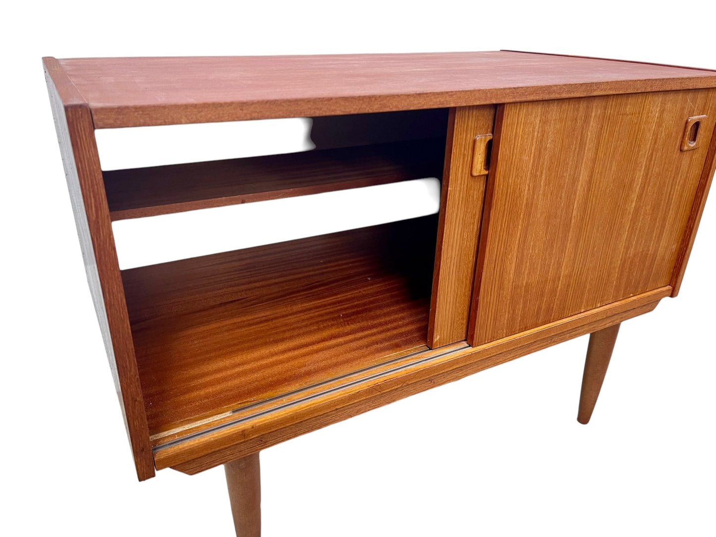 Mid-Century Modern Teak small sideboard /cabinet sliding doors