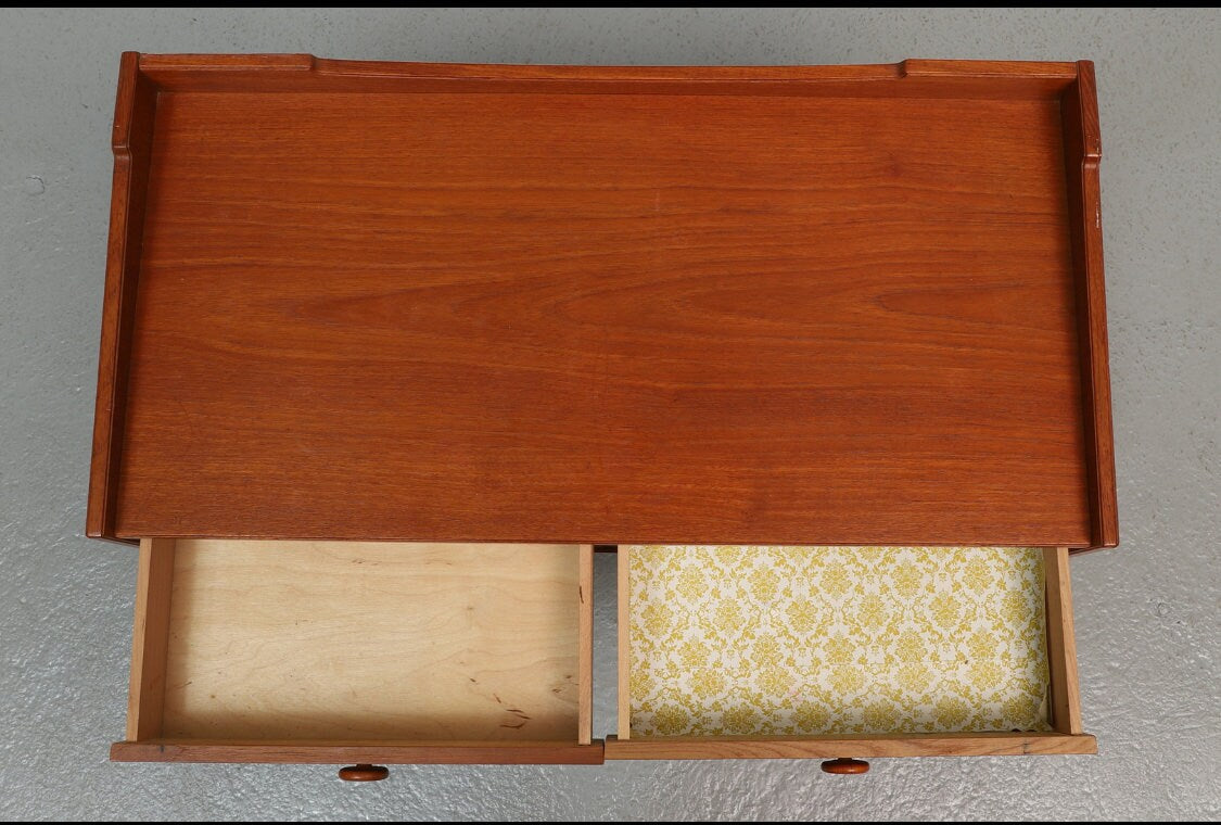 Mid-Century Modern Teak low dresser cabinet 1960's