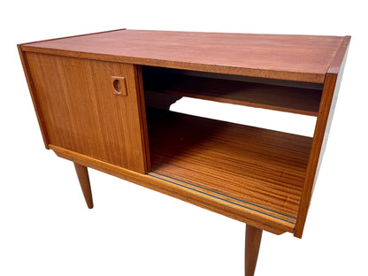 Mid-Century Modern Teak small sideboard /cabinet sliding doors