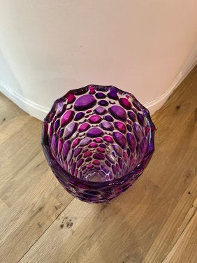 Murano Style Purple Glass Vase