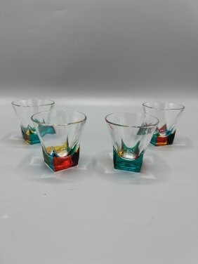 Murano Style Shot Glasses Multi Color by Zecchin (set of 4)