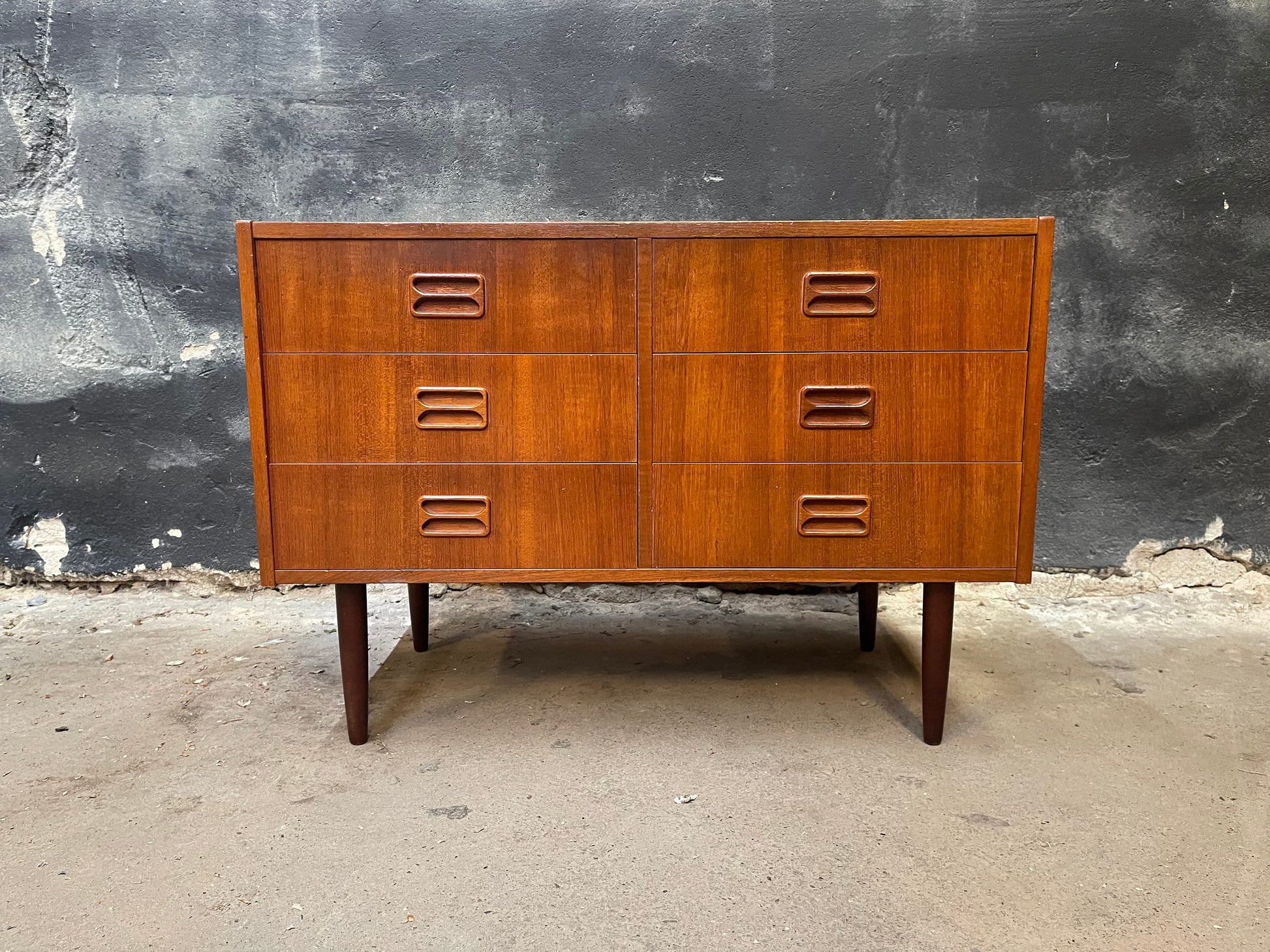 Mid Century Teak Dresser With (6) drawers by Niels J Torso