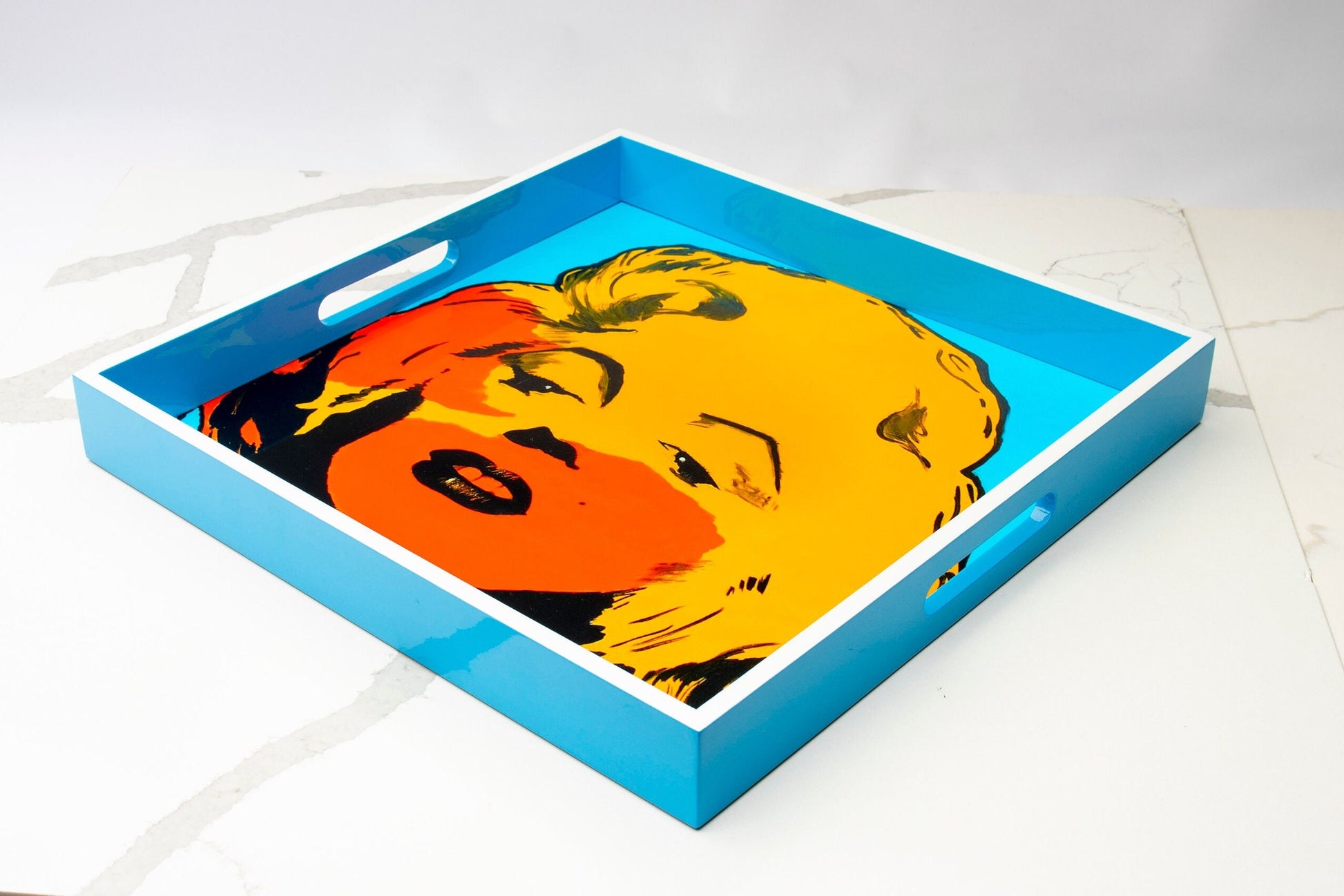 Handmade contemporary lacquer wood tray titled “Marilyn” designed by “Magic Hill