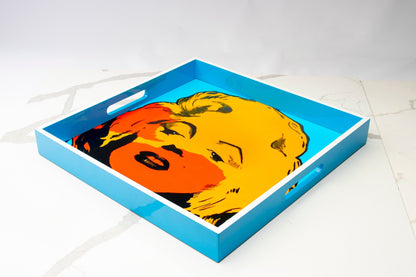 Handmade contemporary lacquer wood tray titled “Marilyn” designed by “Magic Hill