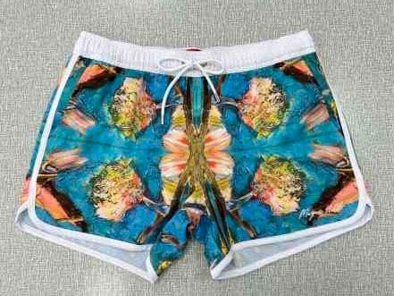 Men short swimwear with Bruce Mishell Art Work